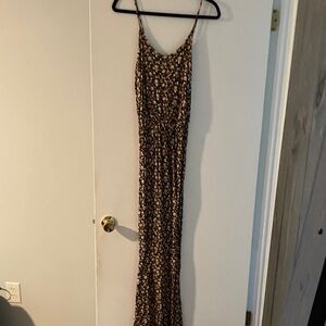 All in Favor Brown and Cream Maxi Dress